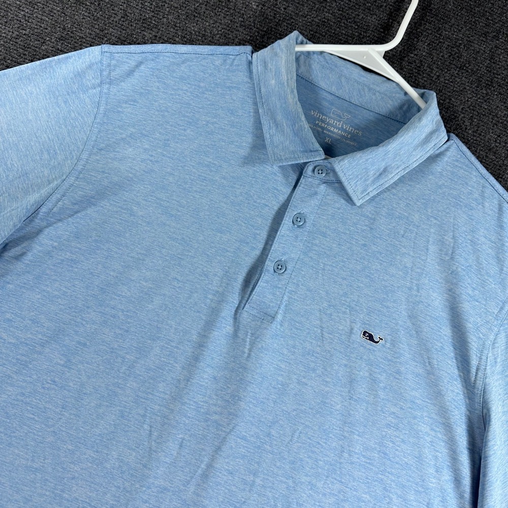Vineyard‎ Vines Polo Shirt Mens XL Extra Large Blue Performance Heathered Golf